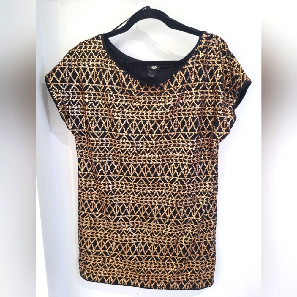 H&M gold sequin Tunic-Small